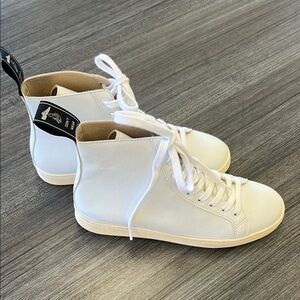 Good Guys Don't Wear Leather Vegan leather hightop sneakers.  Size 38/7.5